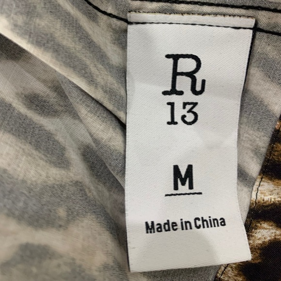 R13 Smoking Robe With Piping in Leopard Size M - Picture 6 of 7